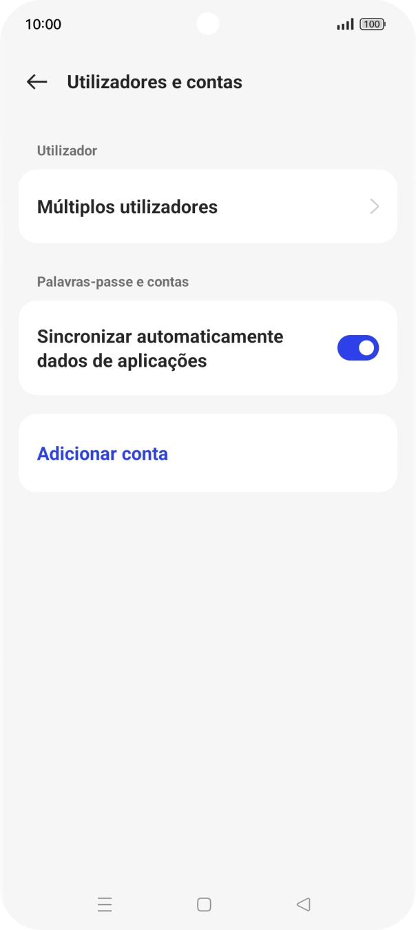 Prima Adicionar conta.