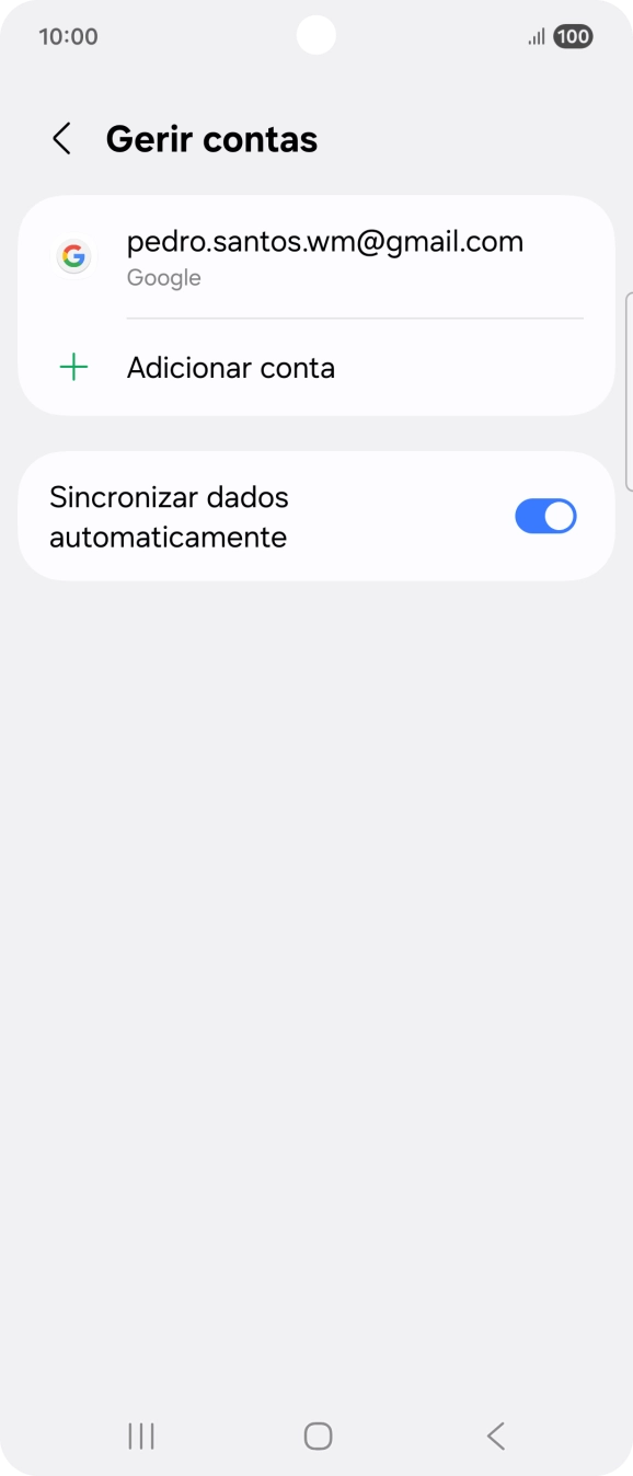 Prima Adicionar conta.