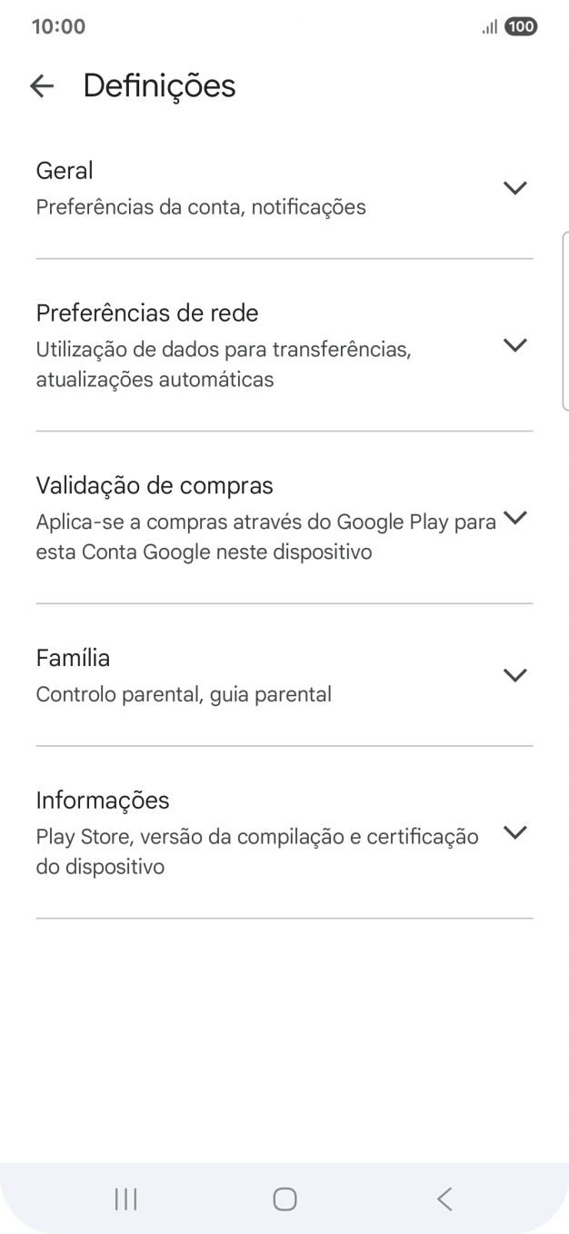 Prima Preferências de rede.