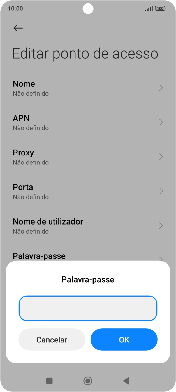 Introduza vodafone e prima OK.