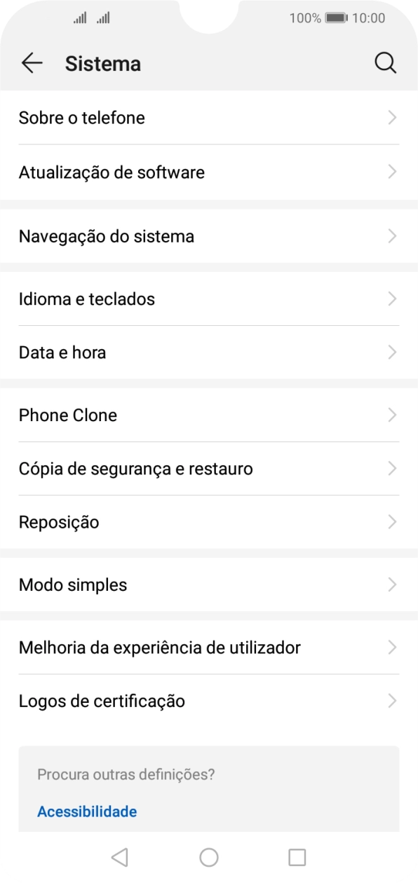 Prima Sobre o telefone.