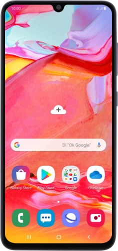 Imagen 1: Vista frontal del Samsung Galaxy A70 - Black