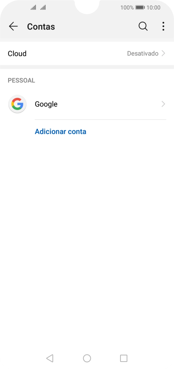 Prima Adicionar conta.