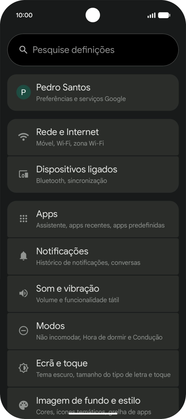 Prima Dispositivos ligados.