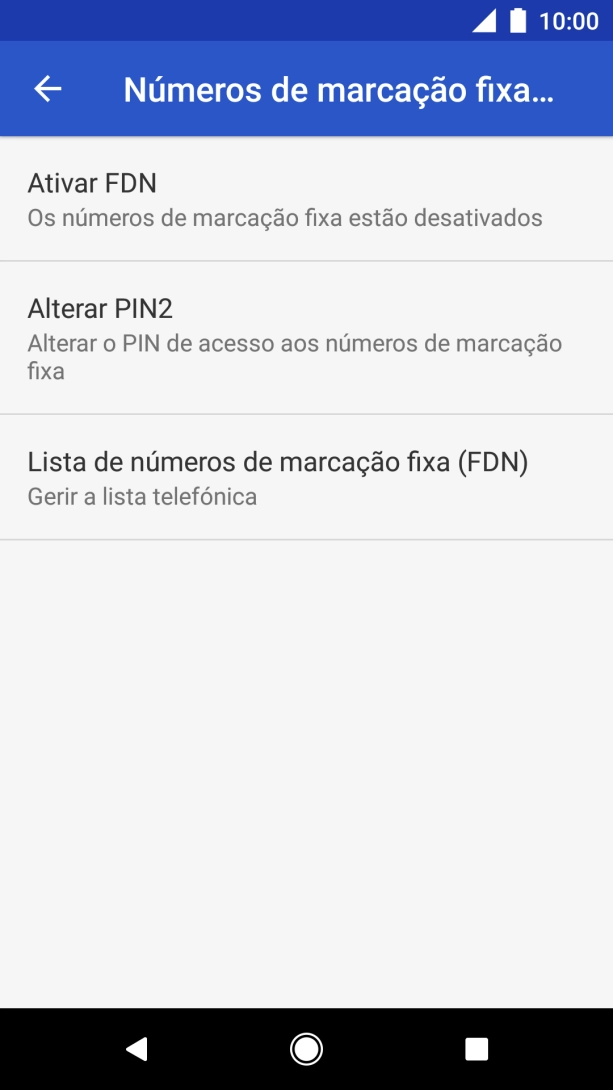 Prima Ativar FDN para ativar a marcação permitida.