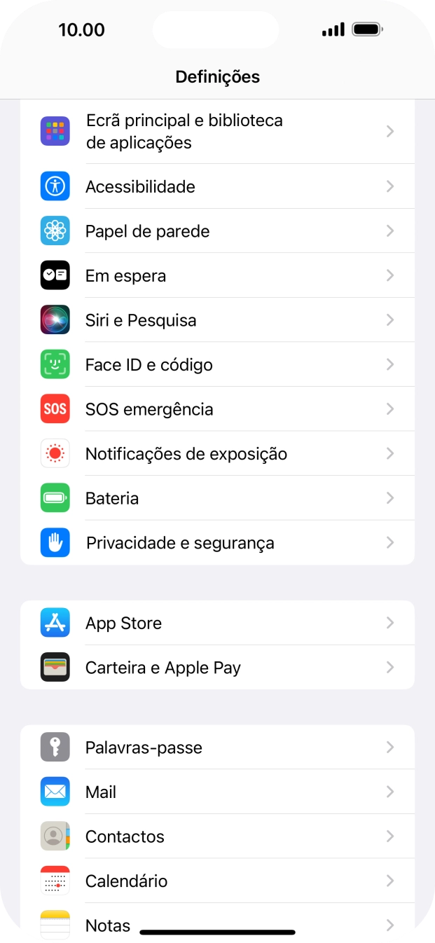 Prima Ecrã principal e biblioteca de aplicações.