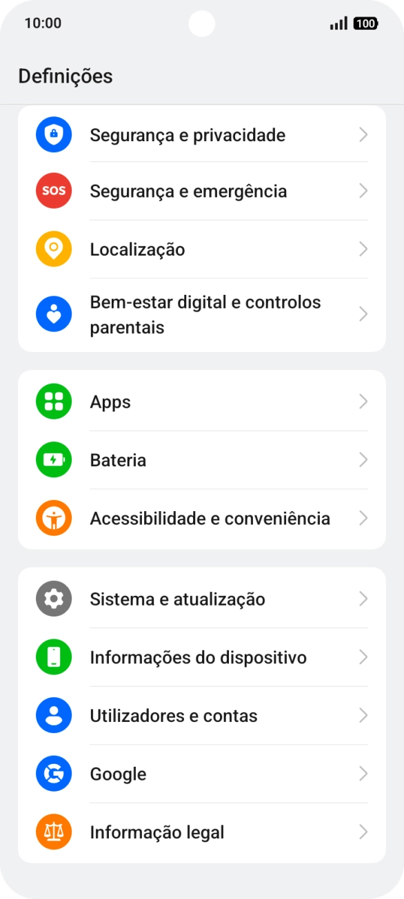 Prima Utilizadores e contas.