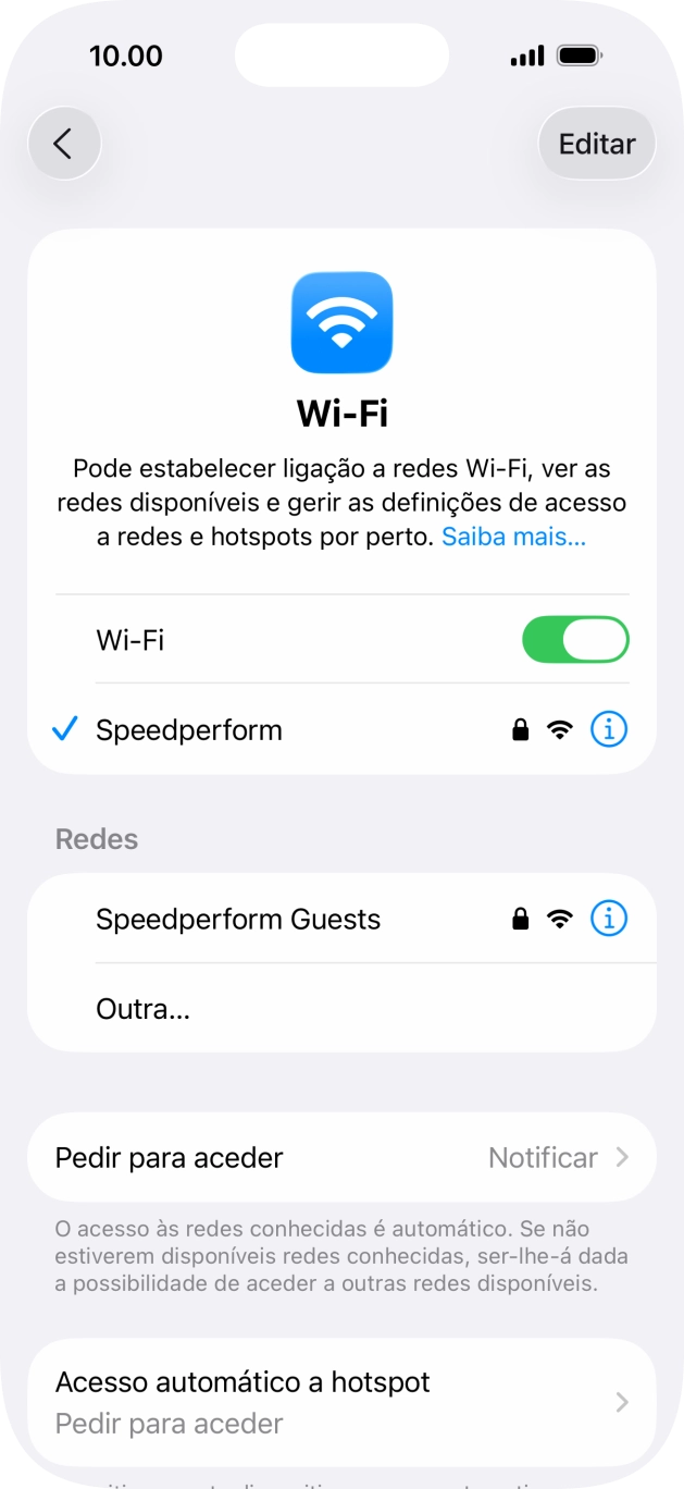Para voltar ao ecrã inicial, deslize o dedo de baixo para cima a partir da base do ecrã.