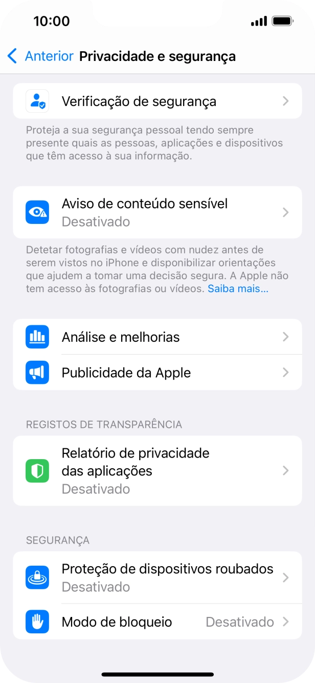 Prima Relatório de privacidade das aplicações.