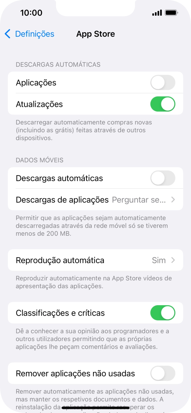 Prima o indicador junto aos tipos de conteúdo pretendidos para ativar ou desativar a função.