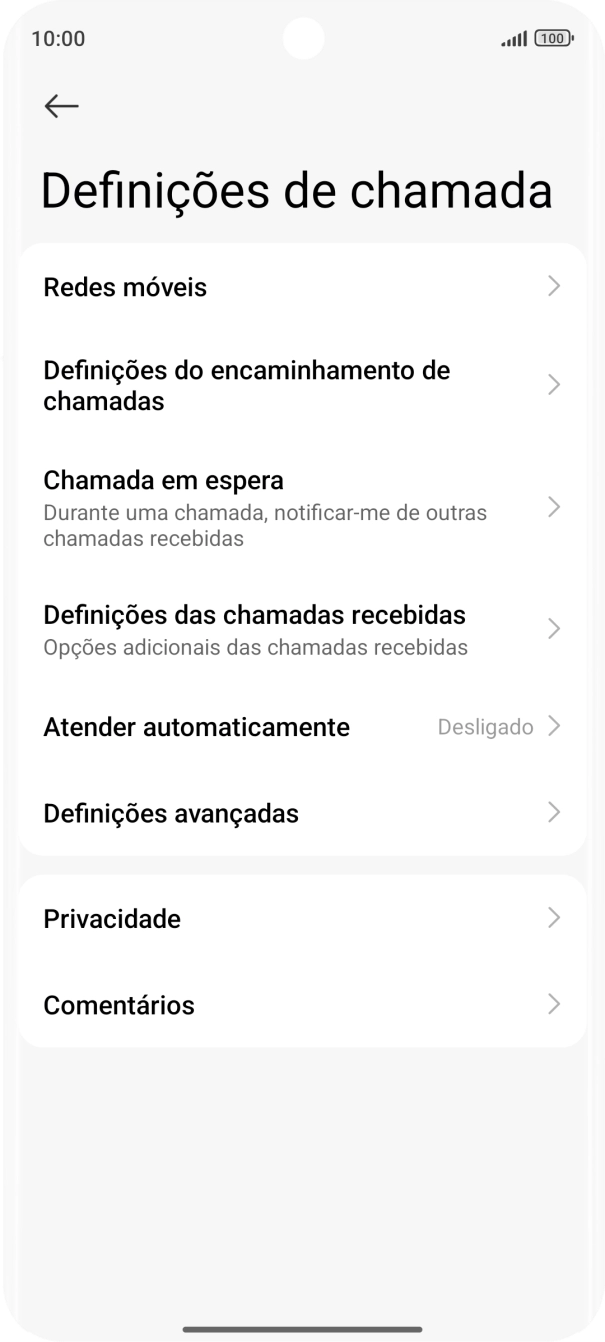 Prima Definições avançadas.