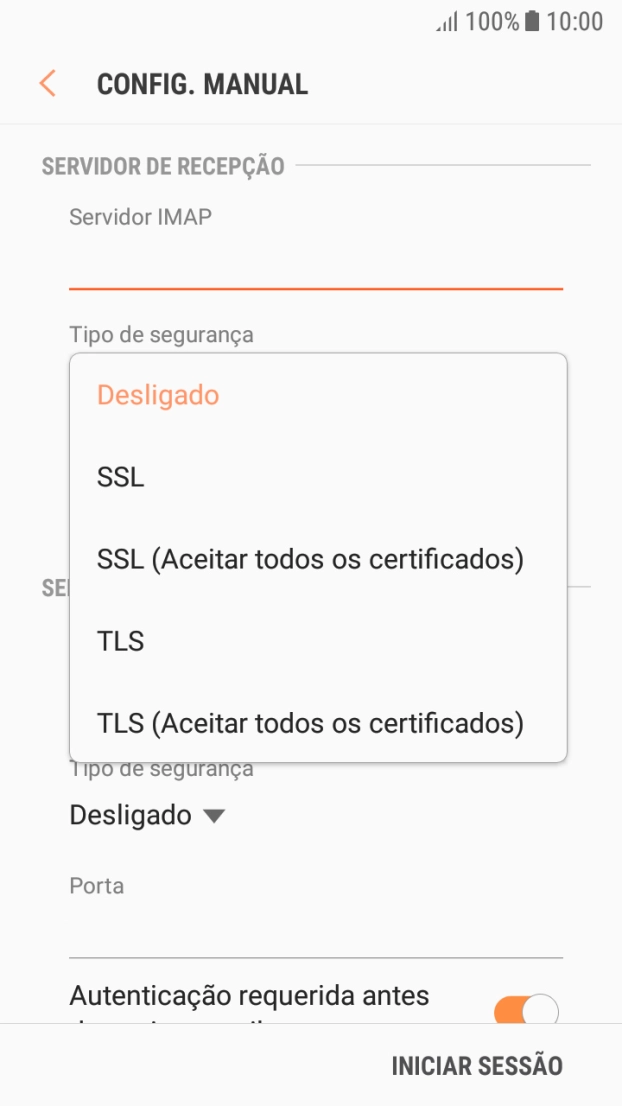 Prima Desligado para desativar a função.