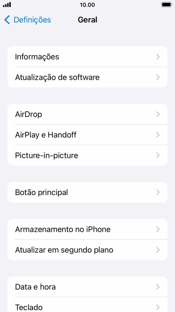 Prima Data e hora.