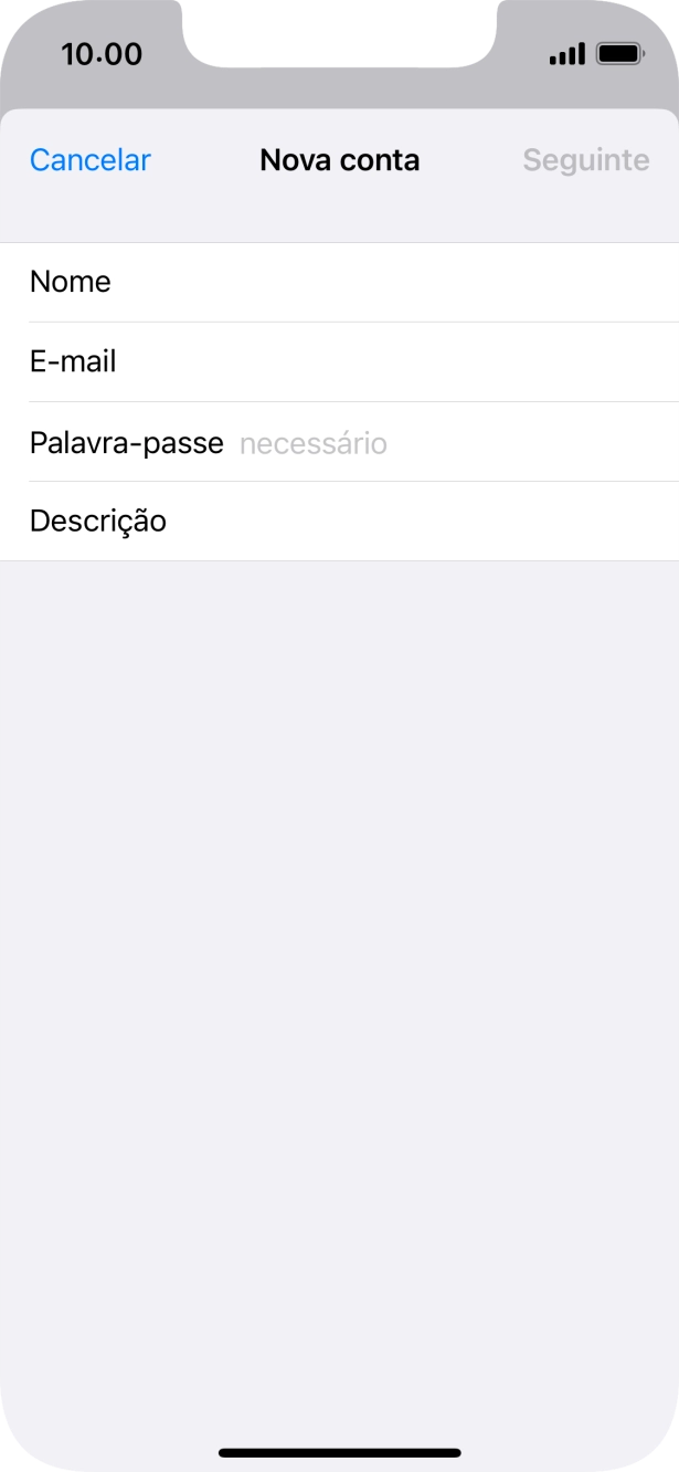 Prima Palavra-passe e introduza a password da sua conta de e-mail na Vodafone.