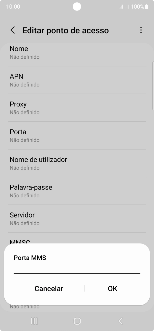 Introduza 80 e prima OK.
