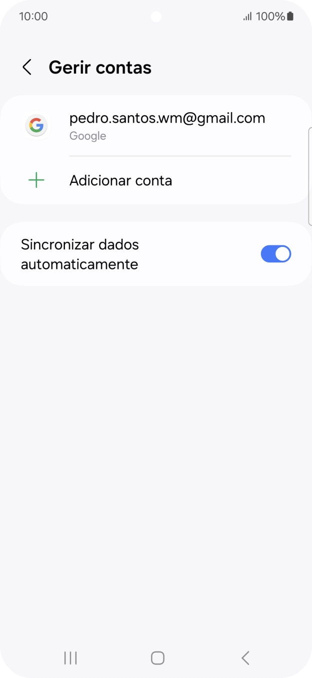 Prima Adicionar conta.