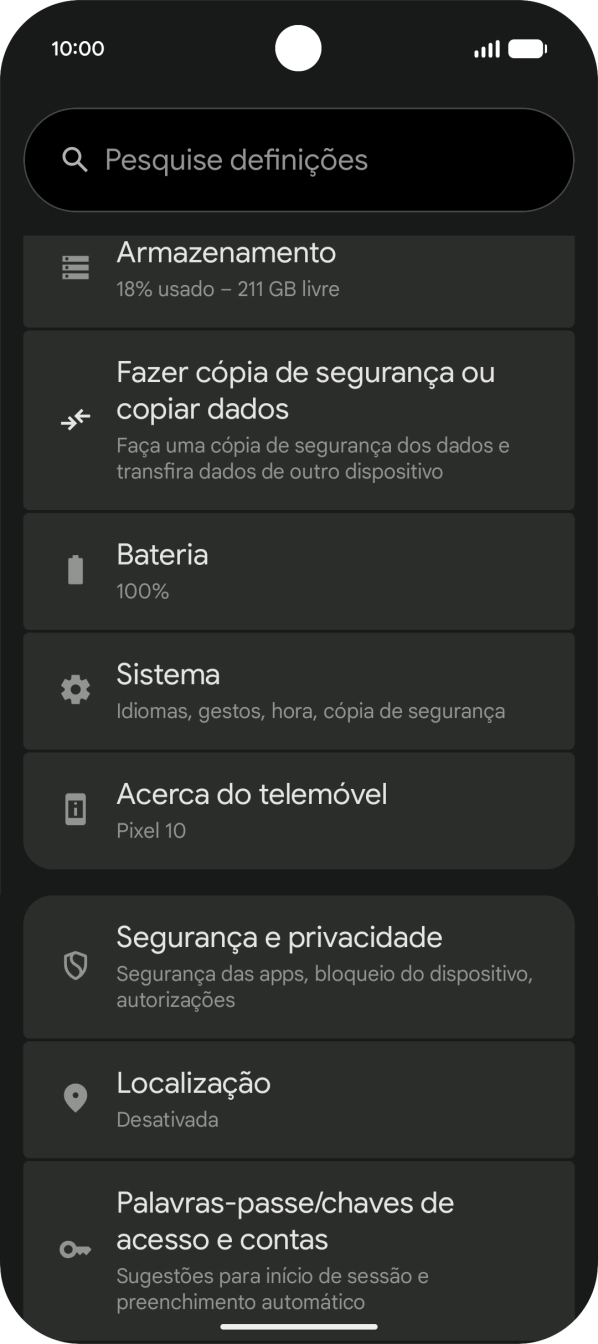Prima Acerca do telemóvel.
