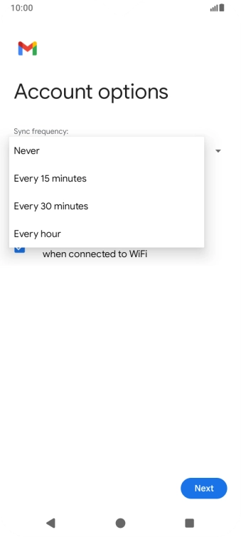 Press the required setting.