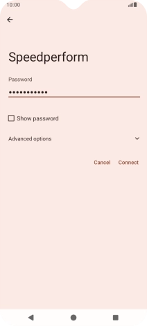 Key in the password for the Wi-Fi network and press Connect.