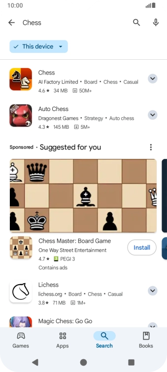 Press the required app.