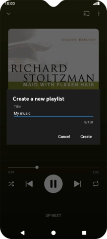 Key in a name for the playlist and press Create.