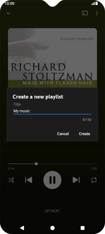 Key in a name for the playlist and press Create.