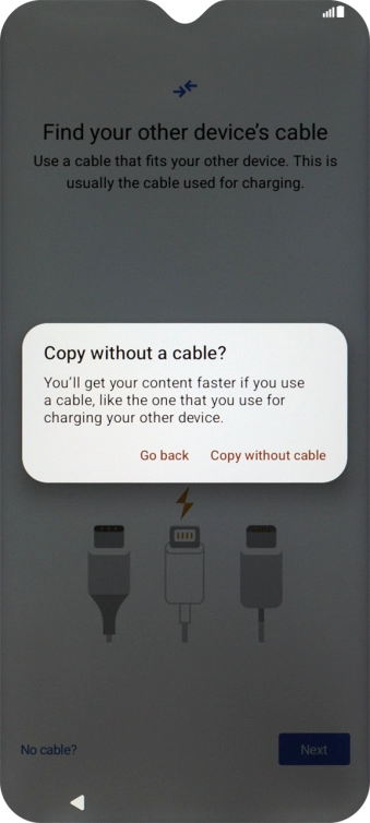 Press Copy without cable.