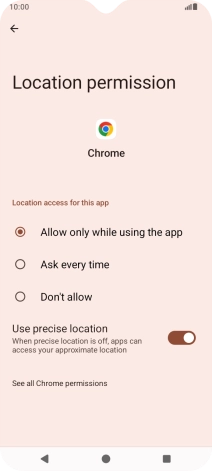 Press the required setting. Press the required setting.