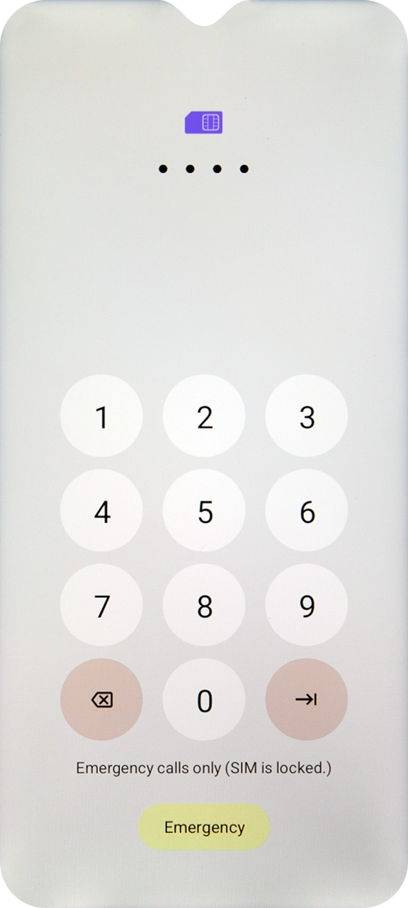 If your SIM is locked, key in your PIN and press arrow right.