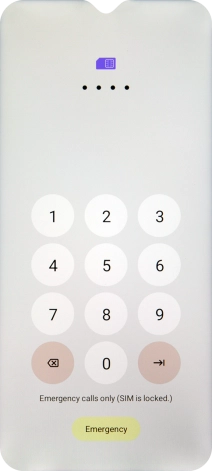If your SIM is locked, key in your PIN and press arrow right.