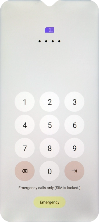 If your SIM is locked, key in your PIN and press arrow right.