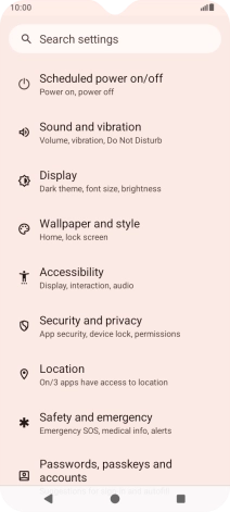 Press Security and privacy.