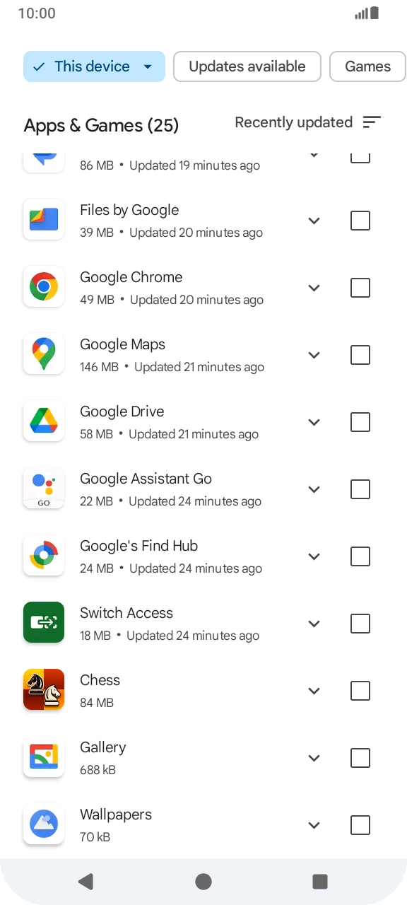 Press the required app.
