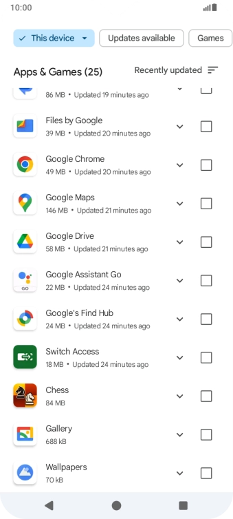Press the required app.