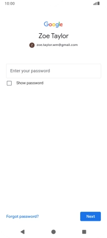 Press Enter your password and key in the password for your Google account.