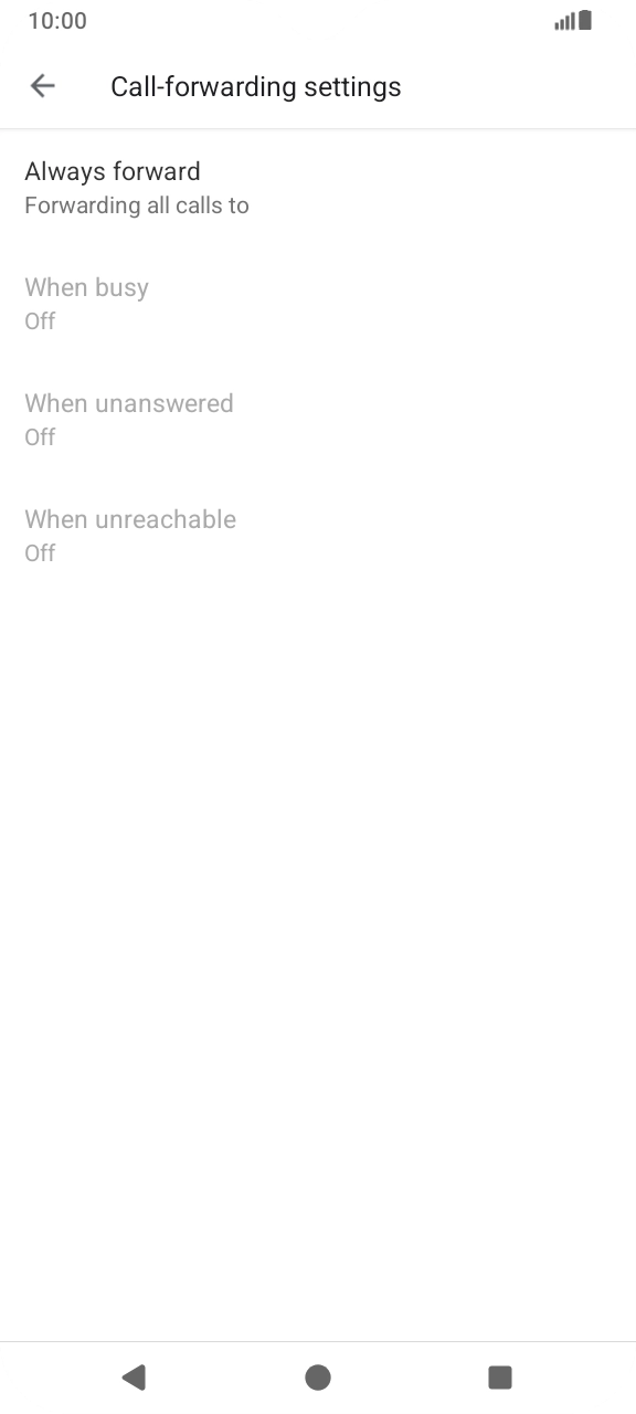 Press the required divert type.