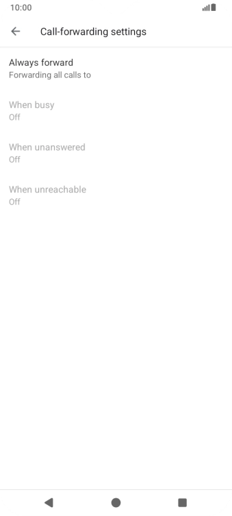 Press the required divert type.