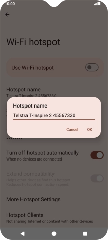 Key in the required Wi-Fi hotspot name and press OK.