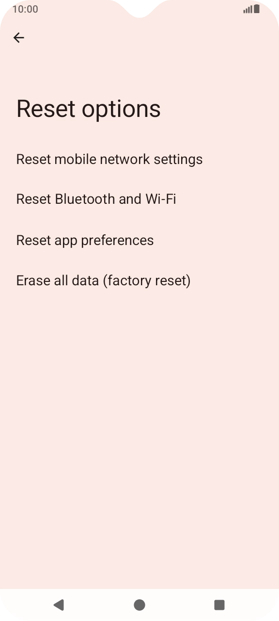 Press Erase all data (factory reset).