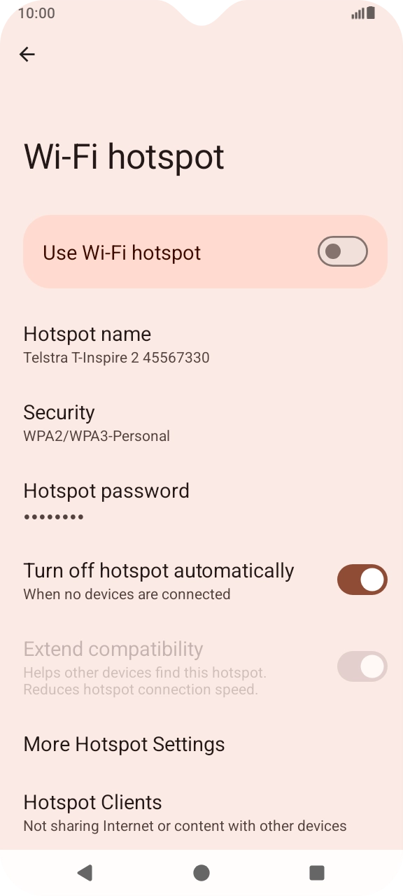 Press Hotspot name.