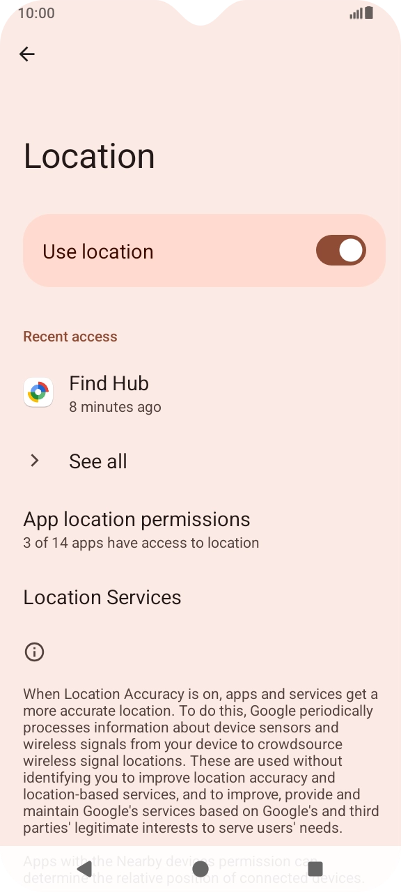Press App location permissions.