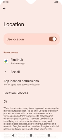 Press App location permissions. Press App location permissions.