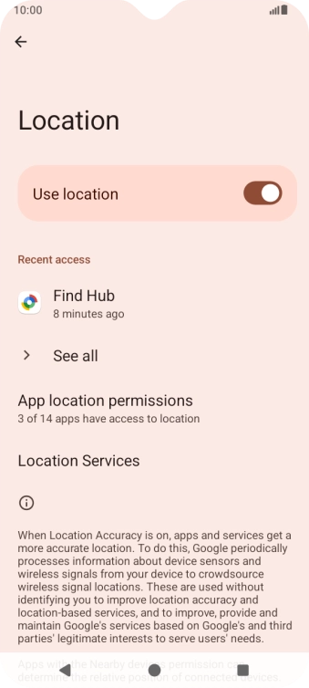 Press App location permissions. Press App location permissions.