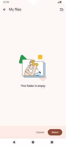 To create a new folder, press the new folder icon and follow the instructions on the screen to create a new folder.