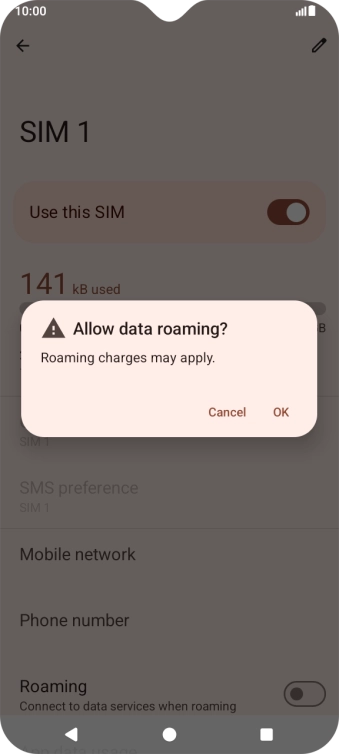 If you turn on the function, press OK.