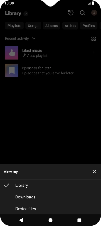 Press the required category and go to the required audio file.