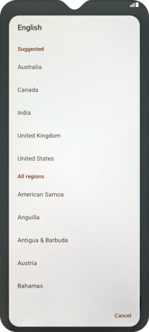 Press the required region.
