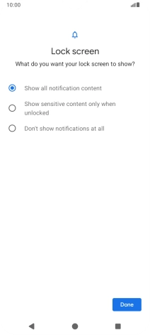 Press the required setting to create the phone lock code using a pattern.