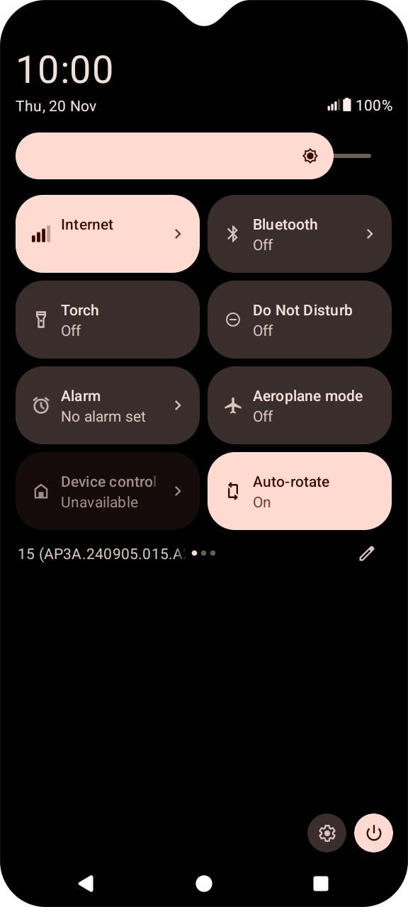 Press the flight mode icon to turn the function on or off.