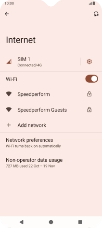 Press the required Wi-Fi network.